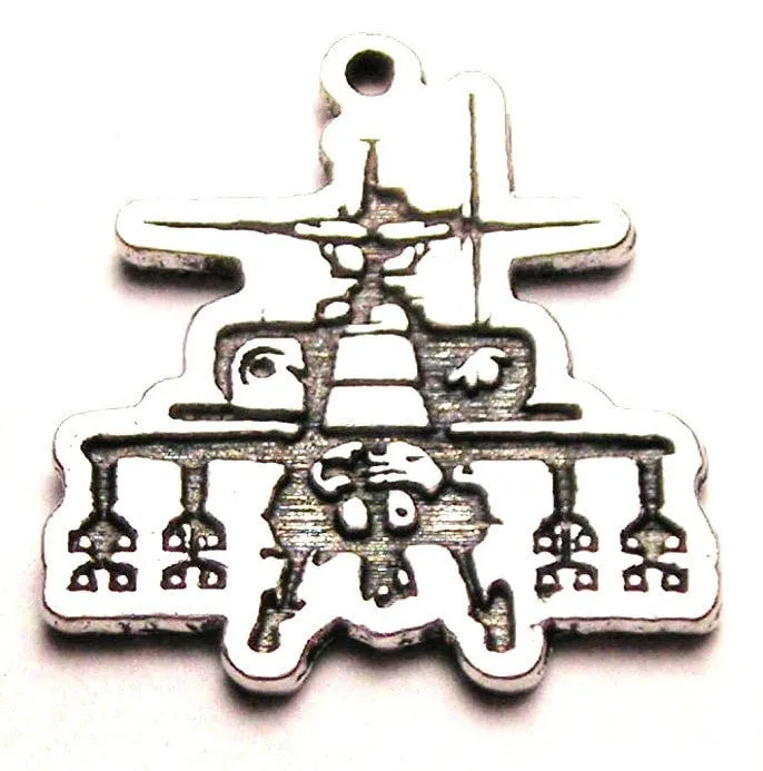 Apache Helicopter Genuine American Pewter Charm