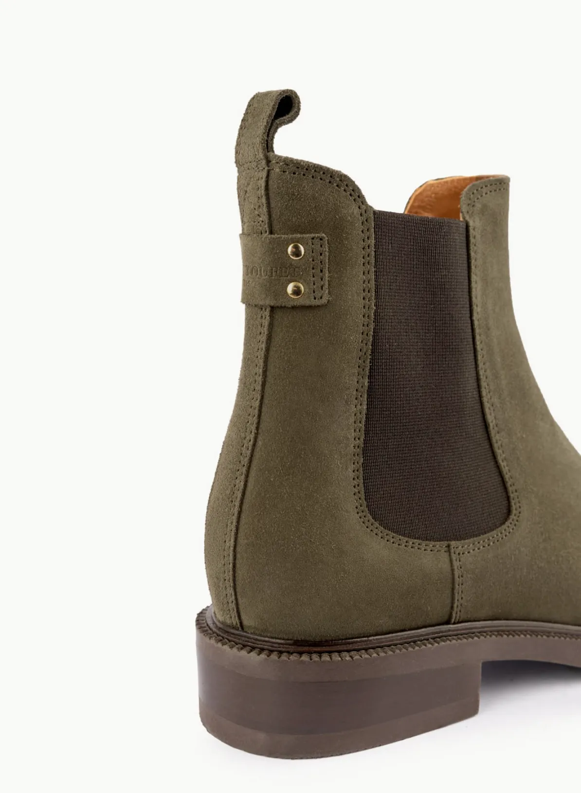 Maison Toufet Maxime Khaki Suede Chelsea Boots