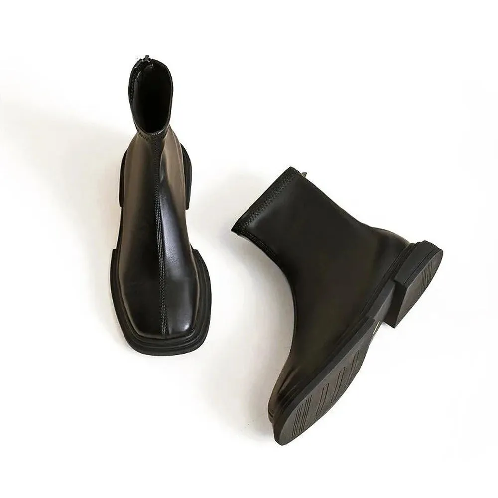 Nour Suede black Chunky Chelsea Boots
