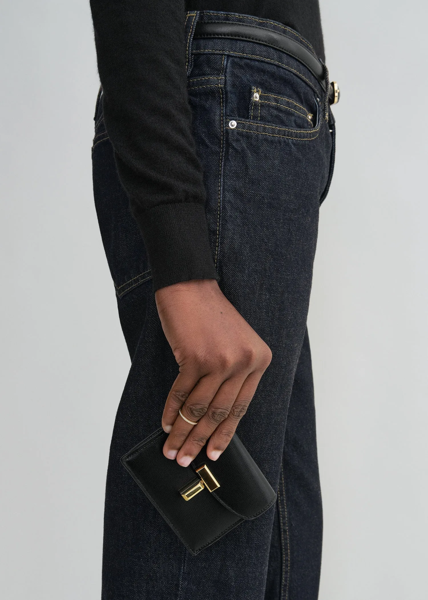 T-Lock leather cardholder black