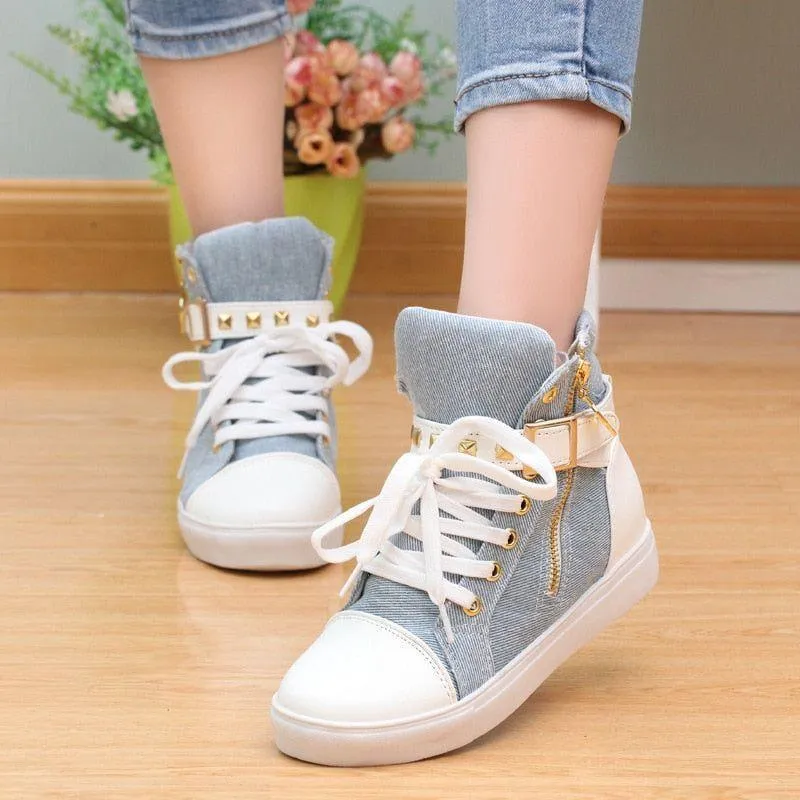 Women's Casual Shoes White Solid Tennis Fashion Sneakers YHH!S0322