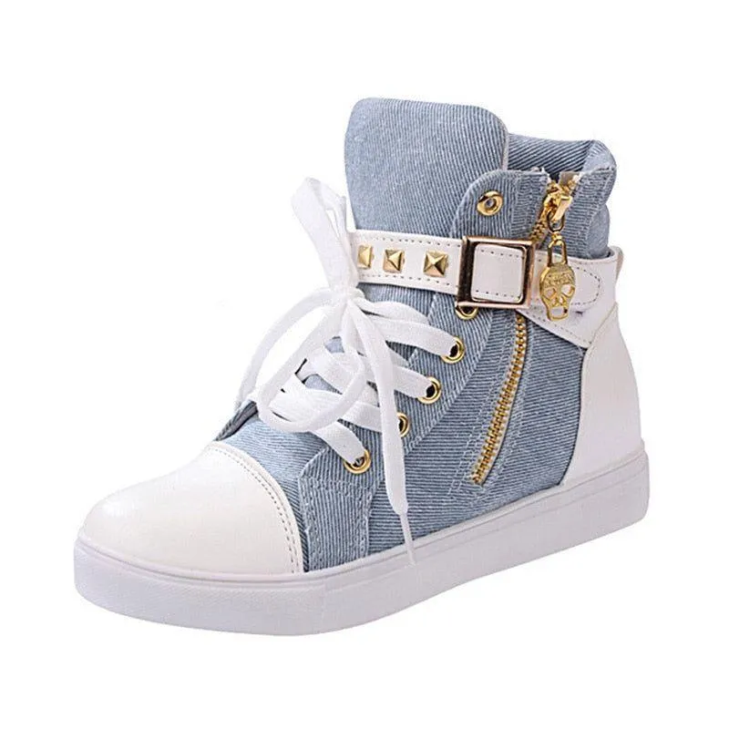 Women's Casual Shoes White Solid Tennis Fashion Sneakers YHH!S0322