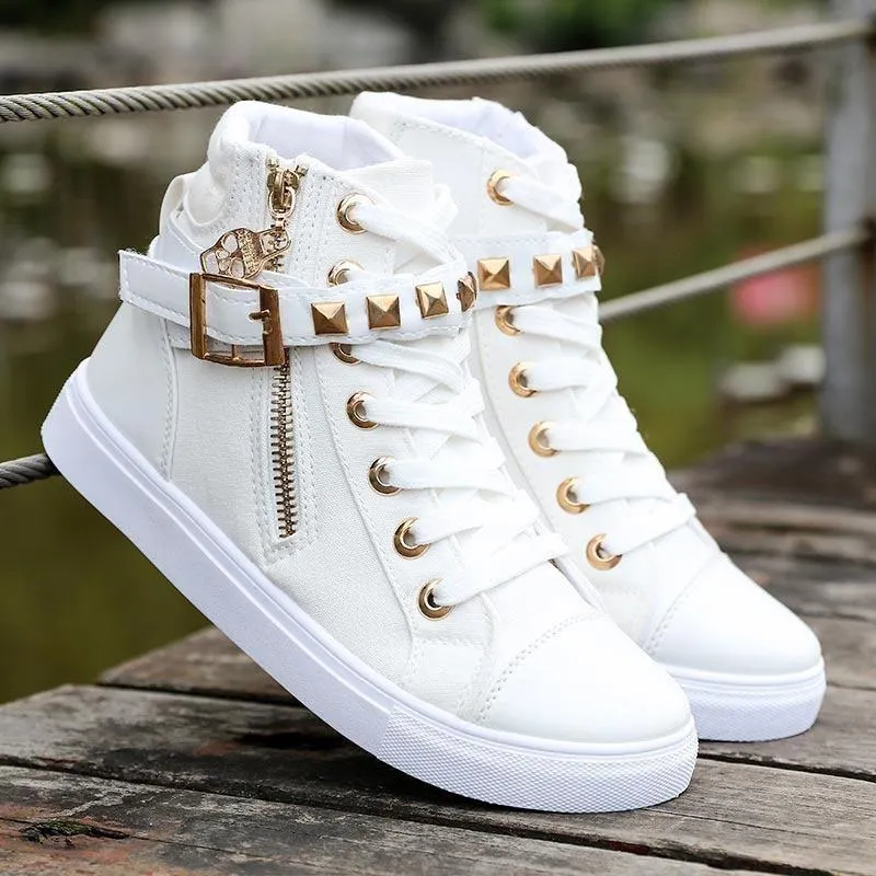 Women's Casual Shoes White Solid Tennis Fashion Sneakers YHH!S0322