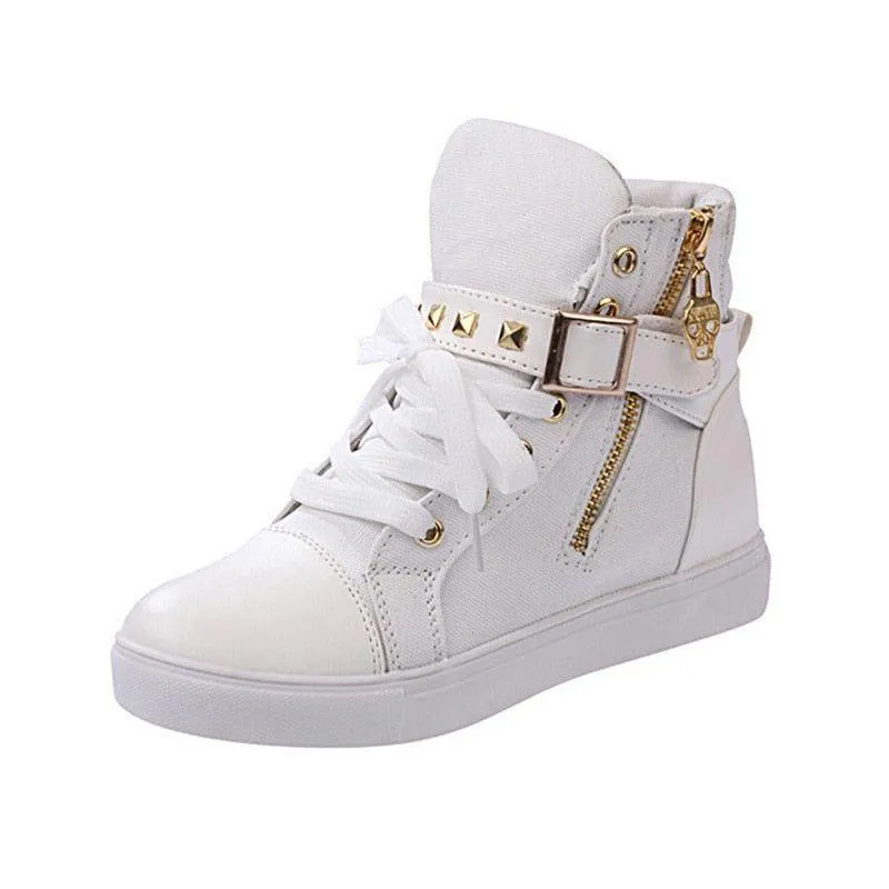 Women's Casual Shoes White Solid Tennis Fashion Sneakers YHH!S0322